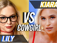 Cowgirl Showdown Kiara Cole Vs Lily Larimar - Thirdbase