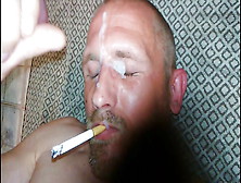 Cumblaster1984's Cigarette Smoking Self-Facial Cumpilation