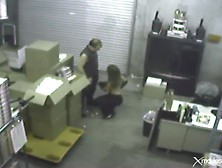 Blowjob In The Warehouse Caught On Security Camera