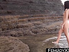 FemJoyXXX. com - Teenage beauty teases at the beach rousing everyone