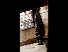 Str8 Spy Guy In Public Toilet