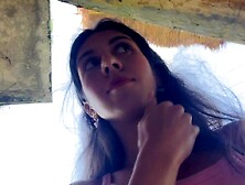 Cute Gal Eating Burger with Cum on Her Face in Public Cafe