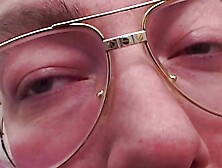 Dark haired babe from Germany sucking a hard cock in POV