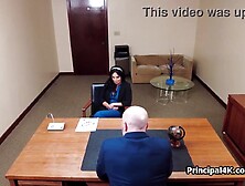 Principal tries on aged teachers moist snatch