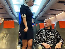 Rowdy Passengers Fucked the Flight Attendant in all Holes in the Plane Cabin