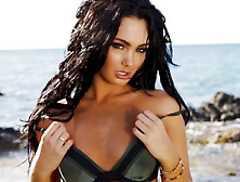 Small breasts cute mommy model posed outdoor