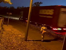 Bunny Flashing Cock And Cumming For Truck Drivers