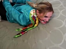 Tied Up With Rope And Gagged With Silk Scarf