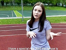 Pretty girl with a hot body getting fucked in cowgirl