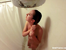 Super hot blonde Brett Rossi enjoys an adorable shower moment