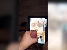 Jerking off a cute puffing girl and cumming on her