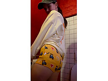 beautiful girl reconciles panties