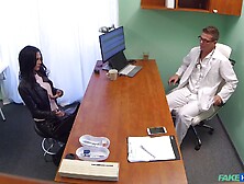 Sweet Amanda Black ramming a fat doctor's penis on the hospital bed