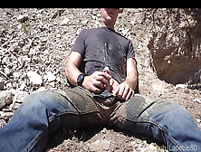 Public Peeing Jeans At A Mine