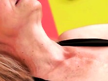 Horny granny Ilona G starts solo before perv dude joins for hard fuck