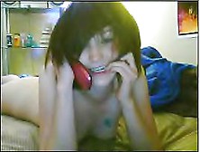 Playful Girlfriend Phone Sexing With Her Boyfriend