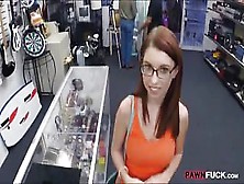 Big Natural Tits Chick In Glasses Pounded By Pawn Keeper