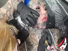 Amber Luke Getting A Chin Tattoo