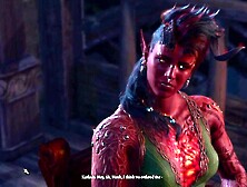 Trans tiefling goes on date with Karlach (act three romance scene)