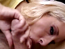 A feisty blonde is eager to get her holes filled with tiny cock