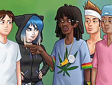 Hot lecturer gets it on with sexy schoolgirl during summertime saga