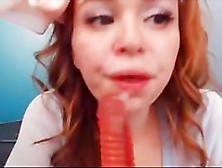 Red Head Cutie Dildo Suck