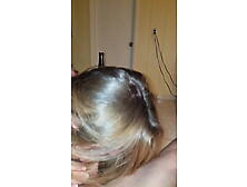 A real amateur housewife deep throating big white cock