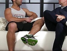 Creepy old dude sucks dirty socks before licking sweet feet