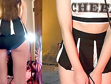 Cheerleader Virtuousgirl delivers some positive vibes with a sexy front and back view