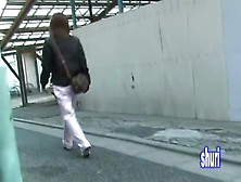 Fast street sharking encounter with petite babe and creative lad