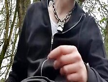 Twink Fucking Dildo In Forest By Canal