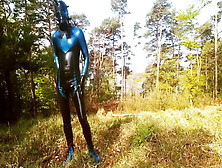 Rubber Drone Outdoor Masturbation