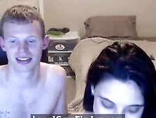 Brunette licks her bfs ass and he giggles (FUCK YEAH)