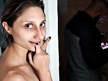 My hubby doesn't know how to change a showerhead,  so I called an electrician and gave it to him right in front of the cuck-old.