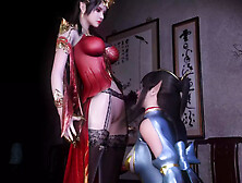 3D Two Sexy Coplay Babe Leasbians Have Hardcore Sex