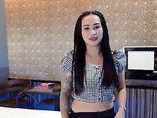 Blonde with long legs wants him to explore her hole