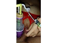 Smoking And Rubbing Limp Meth Dick On Pussy