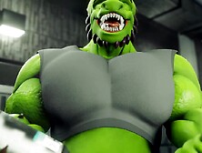 Reached His Peak,  Syrl Dragon Hyper Macro Muscle Growth Animation