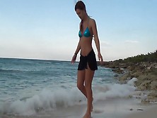 Beach Footjob