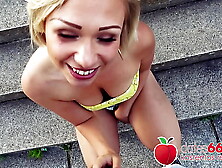 Blonde GERMAN TEENY Gabi Gold Banged next to Berlin's top sight! PUBLIC! Dates66. com (FULL SCENE)
