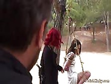 Bound Brunette Teen Fucked In Public