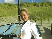 My cousin Vendula a natural blonde with a shaved pussy did a