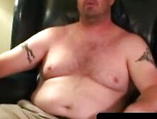 Fat mature amateur tugs small cock and cums solo