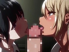 Two lustful babes give an amazing double blowjob and get ravaged