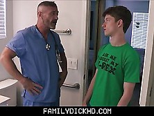 Doctor Step Dad Teaching His Virgin Twink Step Son How To Explore And Fuck In Bathroom