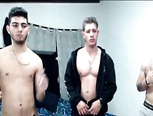 Two Randy Gay Fellas Giving Blowjobs In Group Sex Action