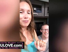 Babe thanks fans for wand w/ feet & flashing boobs,  legs spunk stuck together,  long nails - Lelu Love