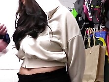 Big Boobed Babe Suspect's Throat & Pussy Fucked in Public - Security Cameras