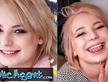 Public Agent Short hair blonde amateur teen with soft natural body picked up as bus stop and fucked in a basement