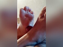 First Recorded Footjob,  Cumshot On Feet